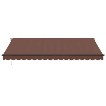 Manual Retractable Awning Brown 450x350 cm - UV Protection