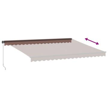 Manual Retractable Awning Brown 450x350 cm - UV Protection