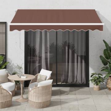 Manual Retractable Awning with LED - Brown 300x250 cm