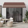 Manual Retractable Awning with LED Brown 300x250 cm Colour brown and white Size 300 x 250 cm Quantity in Package 1 