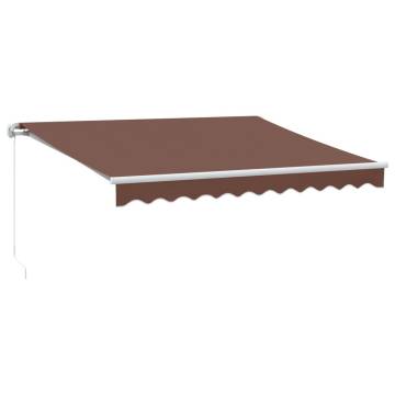 Manual Retractable Awning with LED - Brown 300x250 cm