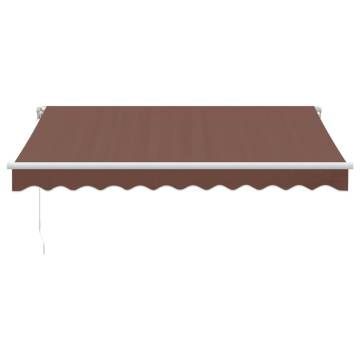 Manual Retractable Awning with LED - Brown 300x250 cm