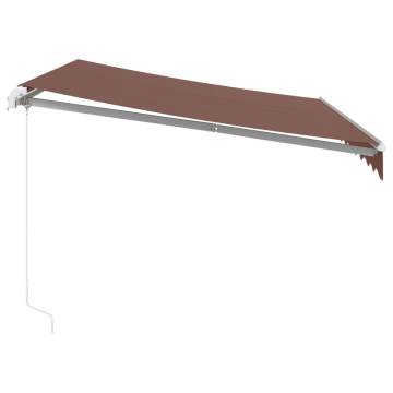 Manual Retractable Awning with LED - Brown 300x250 cm