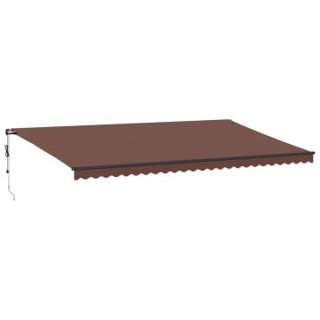 Automatic Retractable Awning with LEDs - Brown 600x350 cm