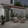 Automatic Retractable Awning with LEDs - Brown 600x350 cm