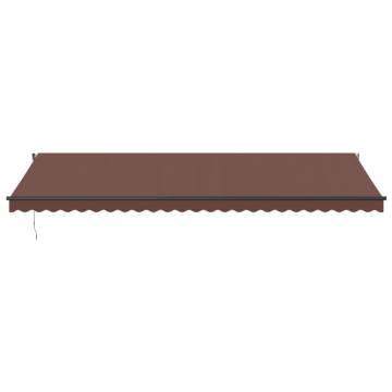 Automatic Retractable Awning with LEDs - Brown 600x350 cm