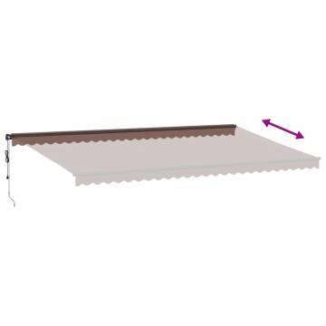 Automatic Retractable Awning with LEDs - Brown 600x350 cm