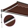 Automatic Retractable Awning with LEDs - Brown 600x350 cm