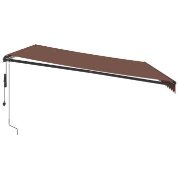 Automatic Retractable Awning Brown 500x350 cm | HipoMarket