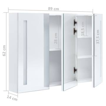 LED Bathroom Mirror Cabinet 89x14x62 cm - Modern Design