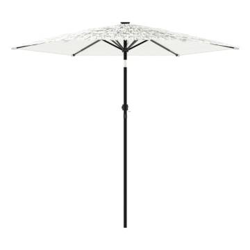 Garden Parasol with Steel Pole White - 268x268 cm