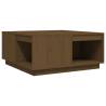 Elegant Honey Brown Solid Wood Coffee Table - 80x81 cm