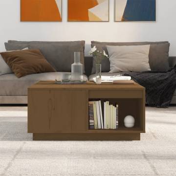 Elegant Honey Brown Solid Wood Coffee Table - 80x81 cm