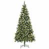 Artificial Pre-lit Christmas Tree with Pine Cones 210 cm Colour green and white Size 210 x 119 cm Quantity in Package 1 Number of Branch Tips 