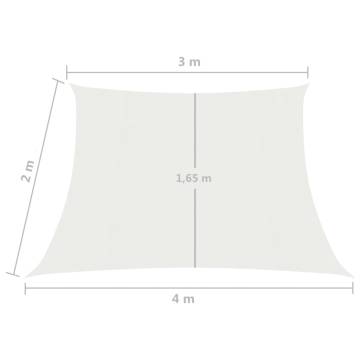 HDPE Sunshade Sail 160 g/m² White | 3/4x2 m | HipoMarket