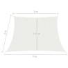 HDPE Sunshade Sail 160 g/m² White | 3/4x2 m | HipoMarket