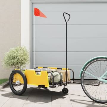 Sturdy Yellow & Black Bike Trailer - 45kg Capacity