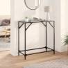 Stylish Console Table with Black Glass Top - 80x35x81 cm