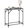 Stylish Console Table with Black Glass Top - 80x35x81 cm