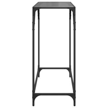 Stylish Console Table with Black Glass Top - 80x35x81 cm