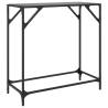 Stylish Console Table with Black Glass Top - 80x35x81 cm