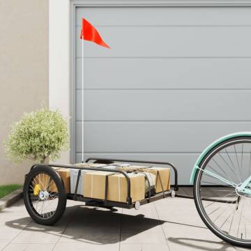 Bike Trailer Black 135x70 cm | Heavy Duty Iron Cargo