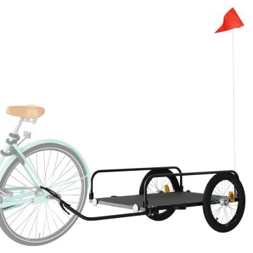 Bike Trailer Black 135x70 cm | Heavy Duty Iron Cargo