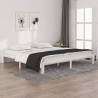 Bed Frame White Solid Wood Pine 200x200 cm Colour white Size 200 x 200 cm 