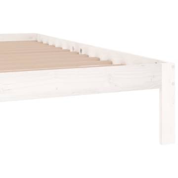 White Solid Wood Pine Bed Frame 200x200 cm - Modern Style