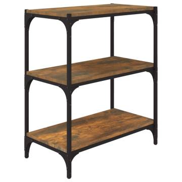 Book Cabinet Smoked Oak 60x33x70.5 cm - Industrial Style Storage