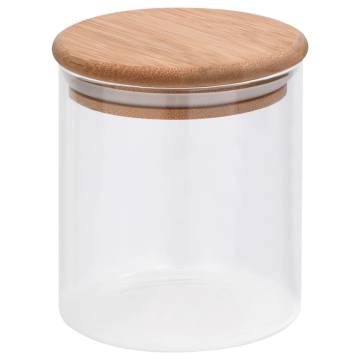 Storage Glass Jars with Bamboo Lid - 10 pcs 600 ml