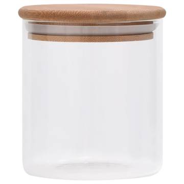 Storage Glass Jars with Bamboo Lid - 10 pcs 600 ml