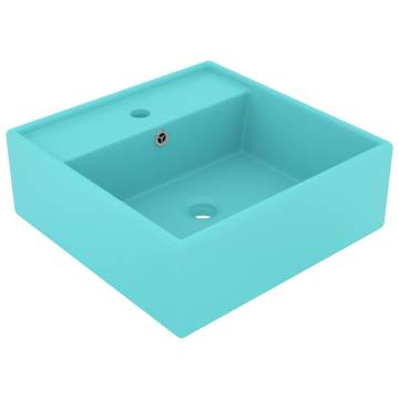 Luxury Matt Light Green Basin 41x41 cm - Elegant Ceramic Design