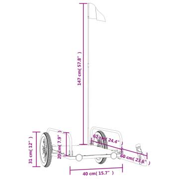 Durable Black Bike Trailer - Iron, 30 kg Capacity | Hipo Market