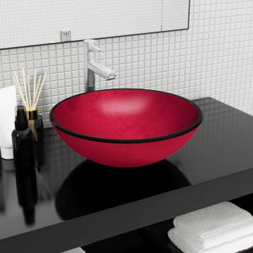 Stylish Red Tempered Glass Basin 42x14 cm | Hipomarket