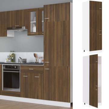 Brown Oak Refrigerator Cabinet - 60x57x207 cm | HipoMarket UK