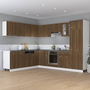 Brown Oak Refrigerator Cabinet - 60x57x207 cm | HipoMarket UK