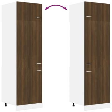 Brown Oak Refrigerator Cabinet - 60x57x207 cm | HipoMarket UK