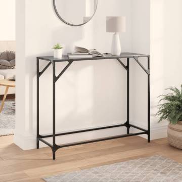 Stylish Black Glass Console Table - 98x35x81 cm Steel