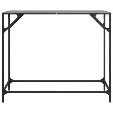 Stylish Black Glass Console Table - 98x35x81 cm Steel