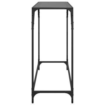 Stylish Black Glass Console Table - 98x35x81 cm Steel