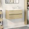 Sink Cabinet Sonoma Oak 80x38.5x45 cm Engineered Wood Colour sonoma oak Size 80 x 38.5 x 45 cm Number of 1 Number of Pieces 