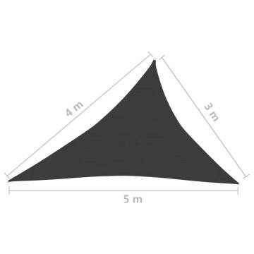 HDPE Sunshade Sail 3x4x5m Black - UV & Mould Resistant