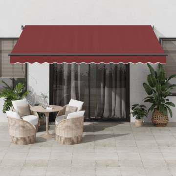 Automatic Retractable Awning Burgundy 400x300 cm | Hipo Market