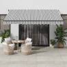 Manual Retractable Awning Anthracite & White 400x350 cm