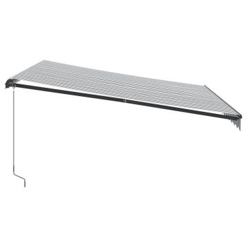 Manual Retractable Awning Anthracite & White 400x350 cm