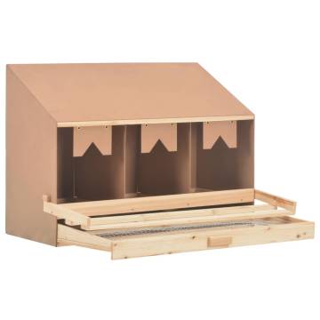 Chicken Laying Nest with 3 Compartments - Solid Pine Wood