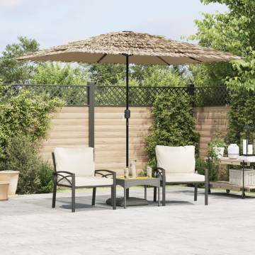 Garden Parasol with Steel Pole Brown - 300x200x250 cm