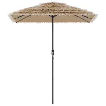 Garden Parasol with Steel Pole Brown - 300x200x250 cm