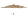 Garden Parasol with Steel Pole Brown - 300x200x250 cm